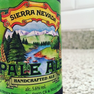 The distinctive green label and Illustration of Sierra Nevada Pale Ale 