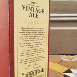 Vintage Ale packaging with detailed write up on 2013 Vintage 